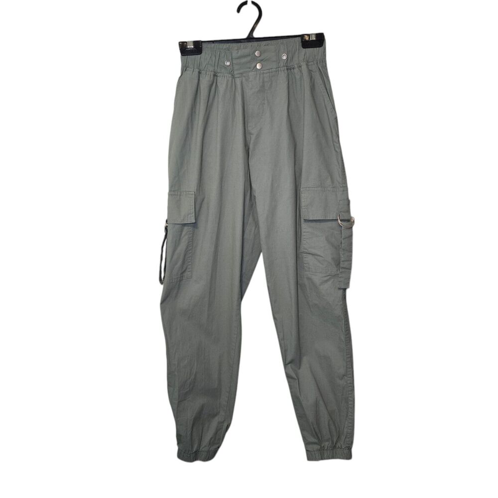 Rachel‎ Paige Cargo Joggers Pants Green Elastic Cuffs Outdoor Classic XS